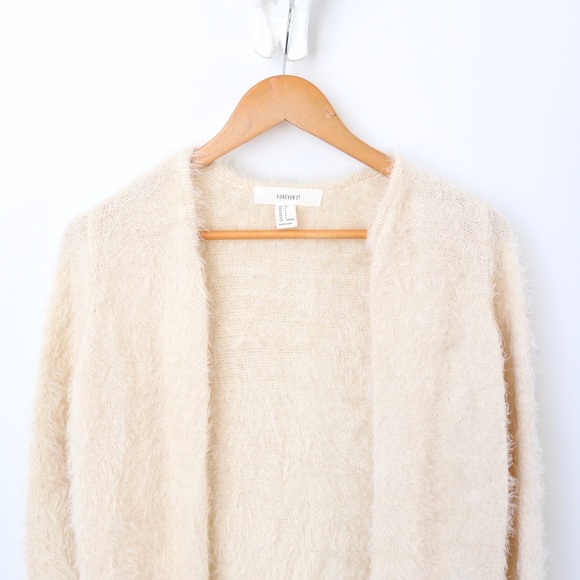 Forever 21 Sweaters - Open-Front Cardigan in Cream